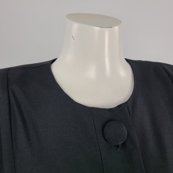 Vintage Black Button Up Pleated Waist Blazer Size S - Picture 2 of 12